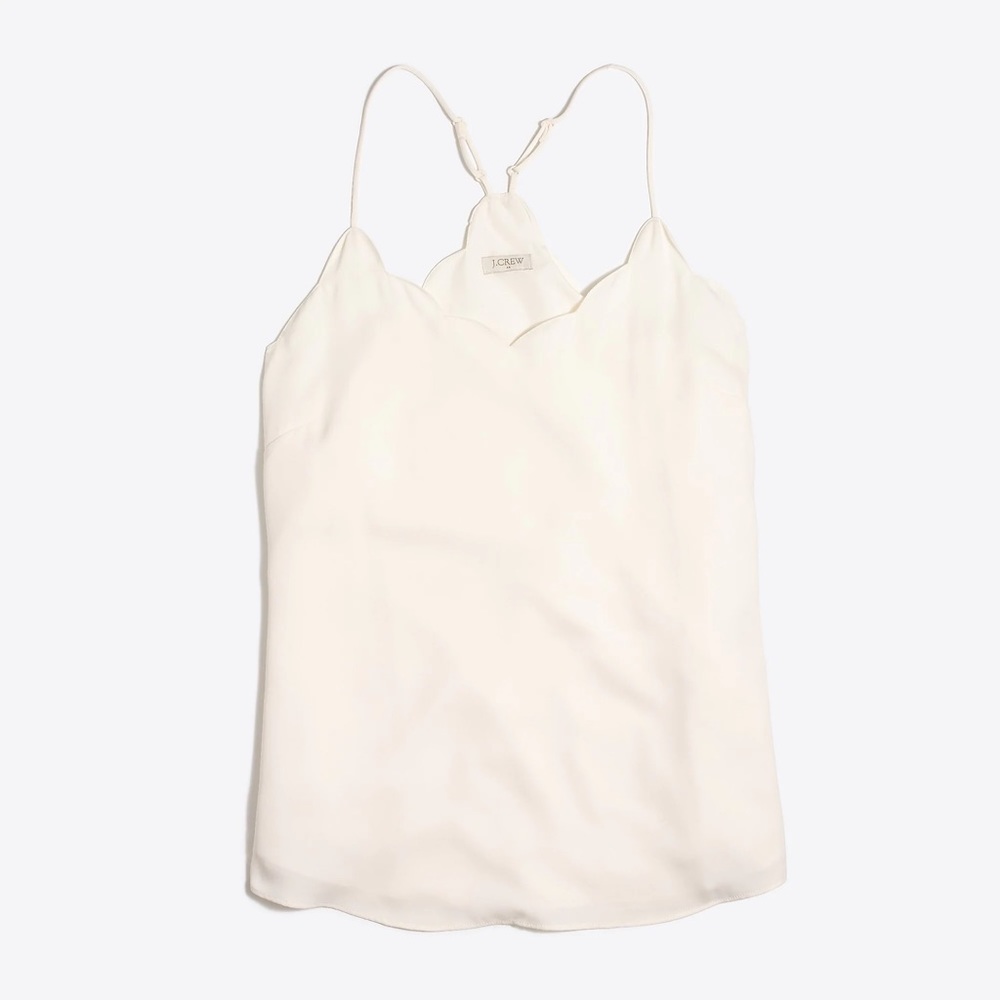 Elegant J. Crew Silk Scalloped Camisole